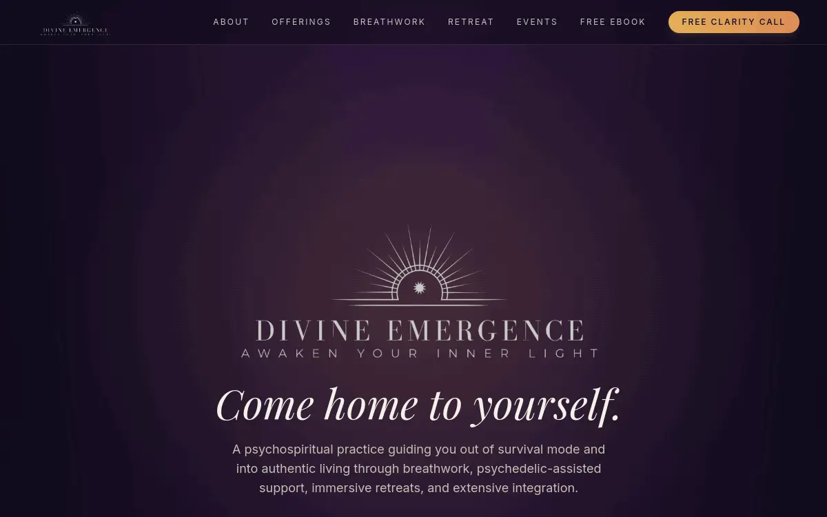 Divine Emergence homepage