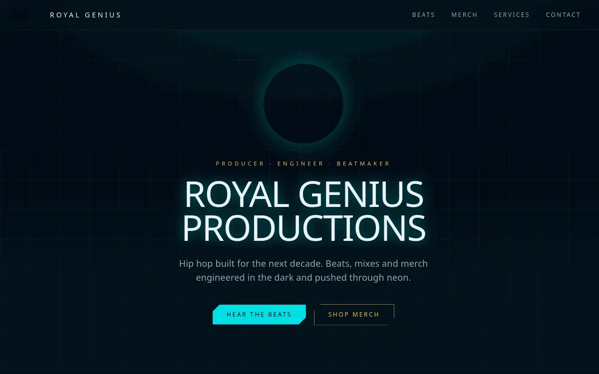 Royal Genius Productions homepage