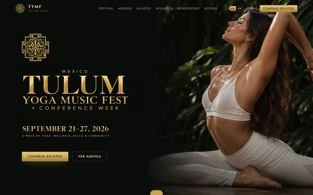 Tulum Yoga Music Fest homepage